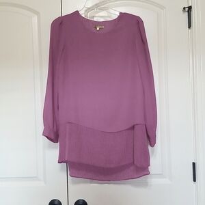 Trisha Tyler dusty rose layered tunic, small